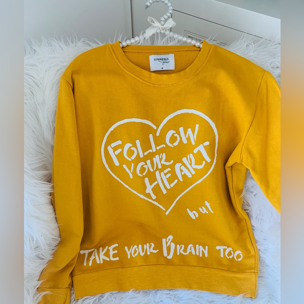 Sincerely Jules cotton sweatshirt funny quote size XS